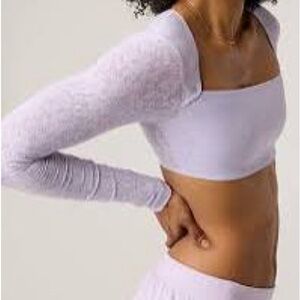 Aerie Offline Lavender Lace crop long sleeve sz XL